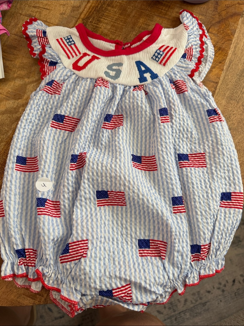 Amazon Baby Romper - Red, White & Blue USA Flag Print